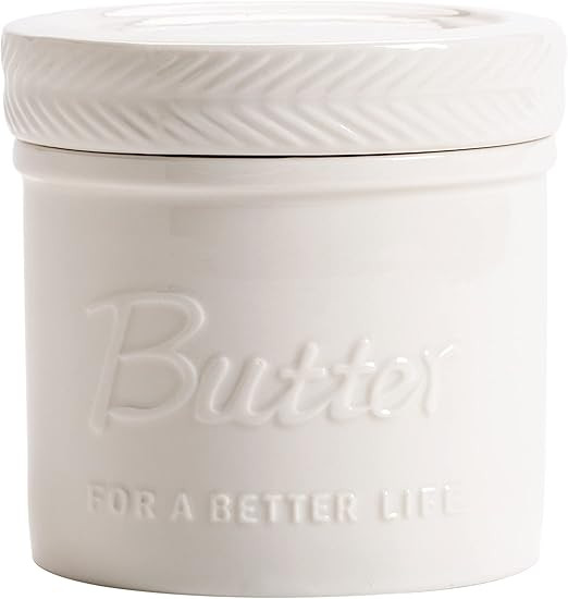 VOLENTENVIR Butter Crock, French Butter Keeper with Lid, Spreadable Soft Butter Container with Wa... | Amazon (UK)