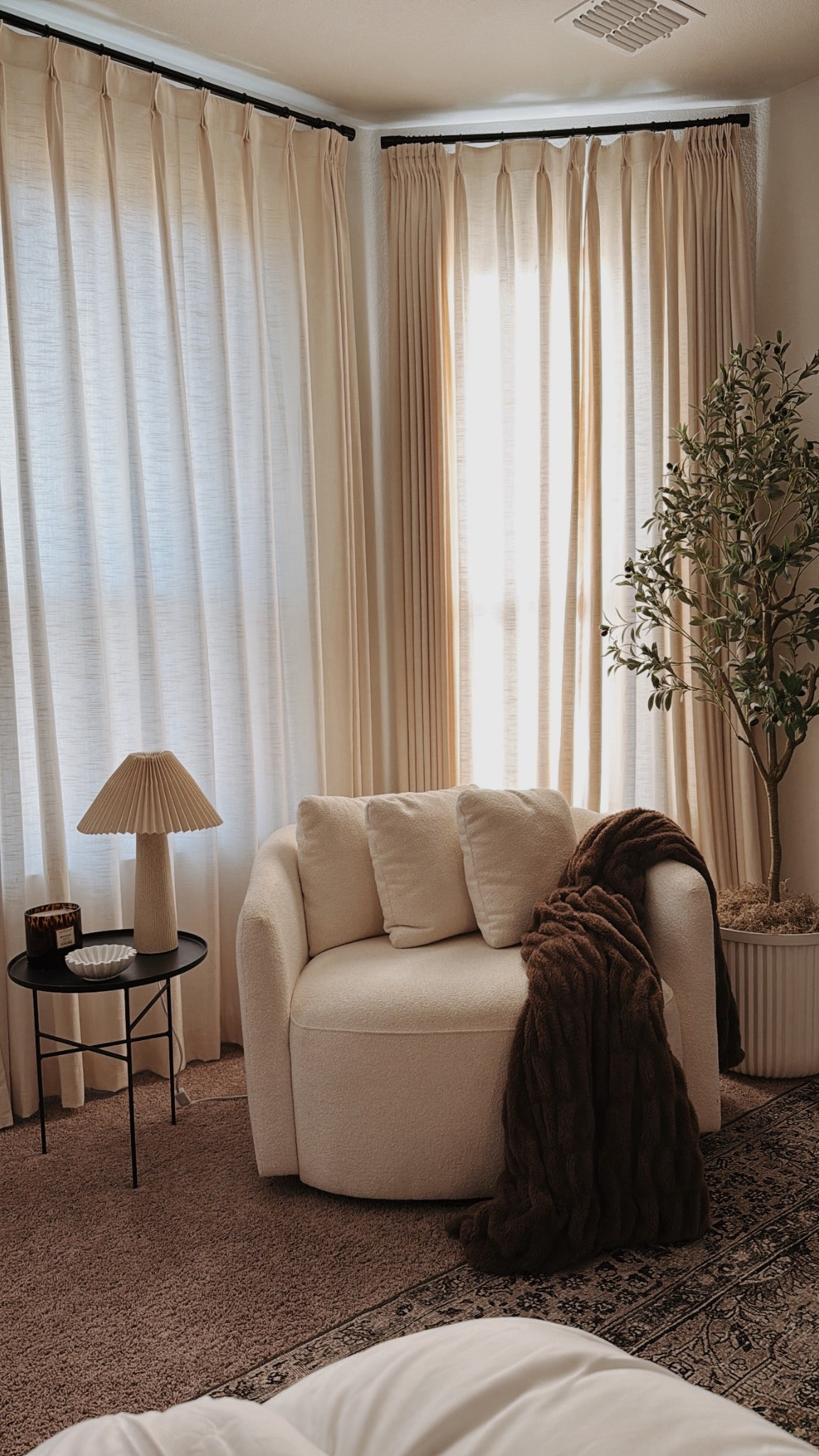 Oversized swivel chair from Walmart! Love this one in our bedroom 