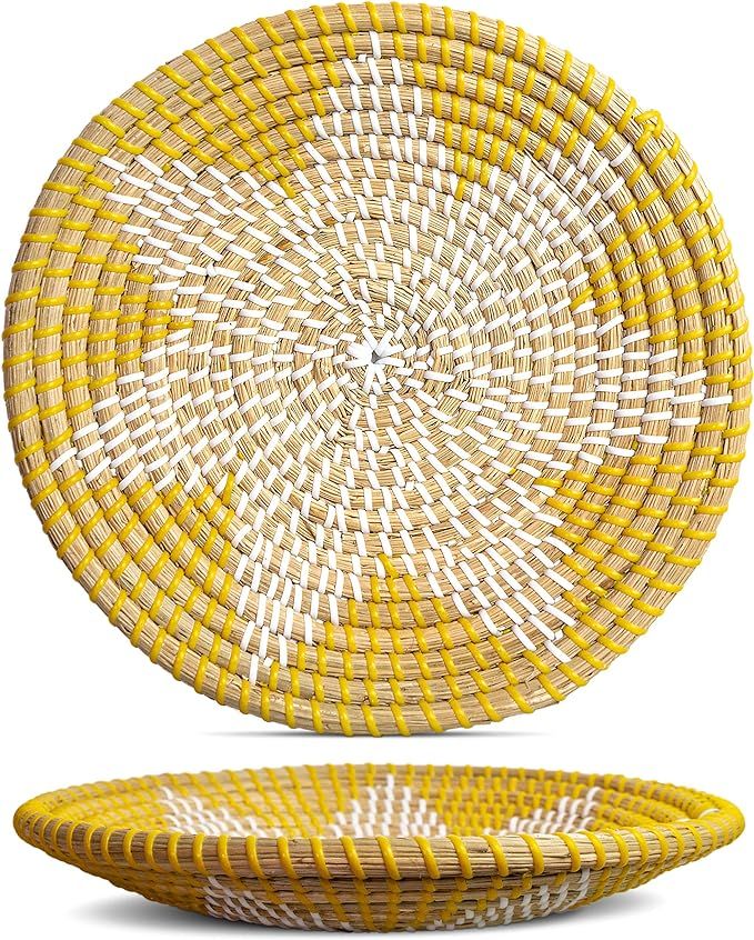 Handmade Wall Basket Decor | Woven Basket Wall Decor | Natural Boho Home Decor | Round Woven Bask... | Amazon (US)