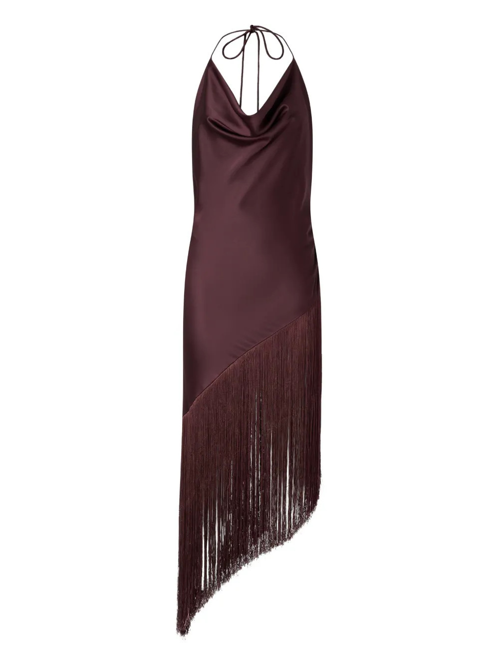 PINKO asymmetrical fringed dress - Purple | Farfetch Global
