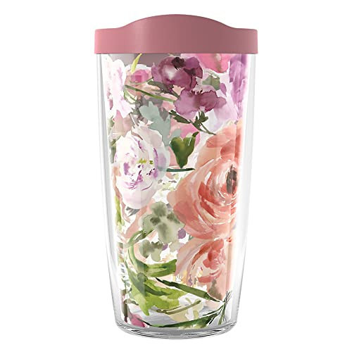 Tervis Kelly Ventura - Floral Collection Made in USA Double Walled Insulated Tumbler Travel Cup Keeps Drinks Cold & Hot, 16oz - Classic, Heather Rose | Amazon (US)
