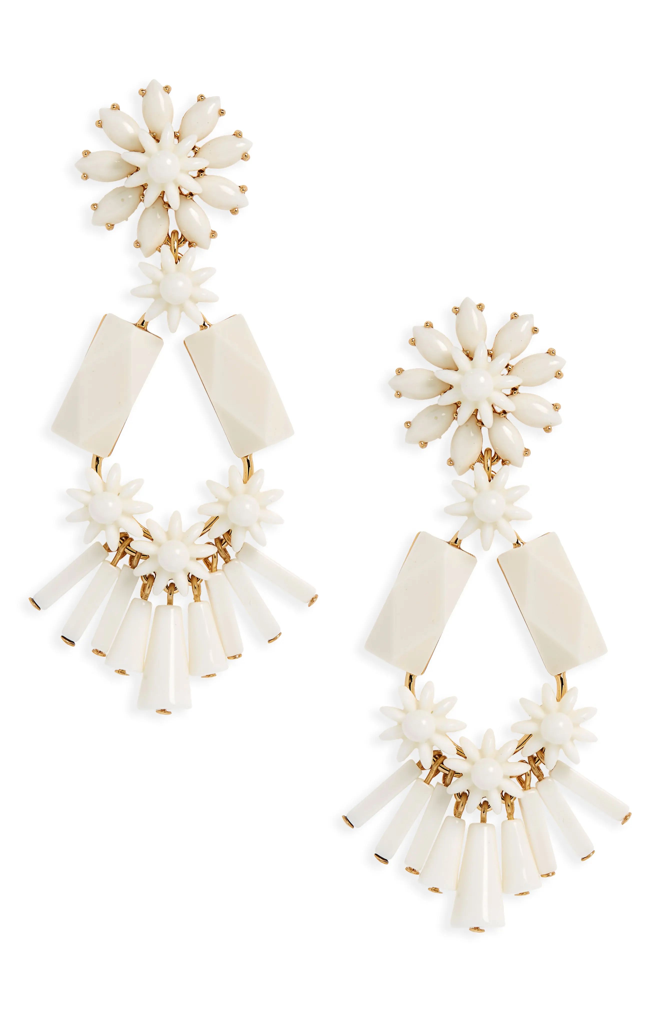 J.Crew Flower & Bead Chandelier Earrings | Nordstrom