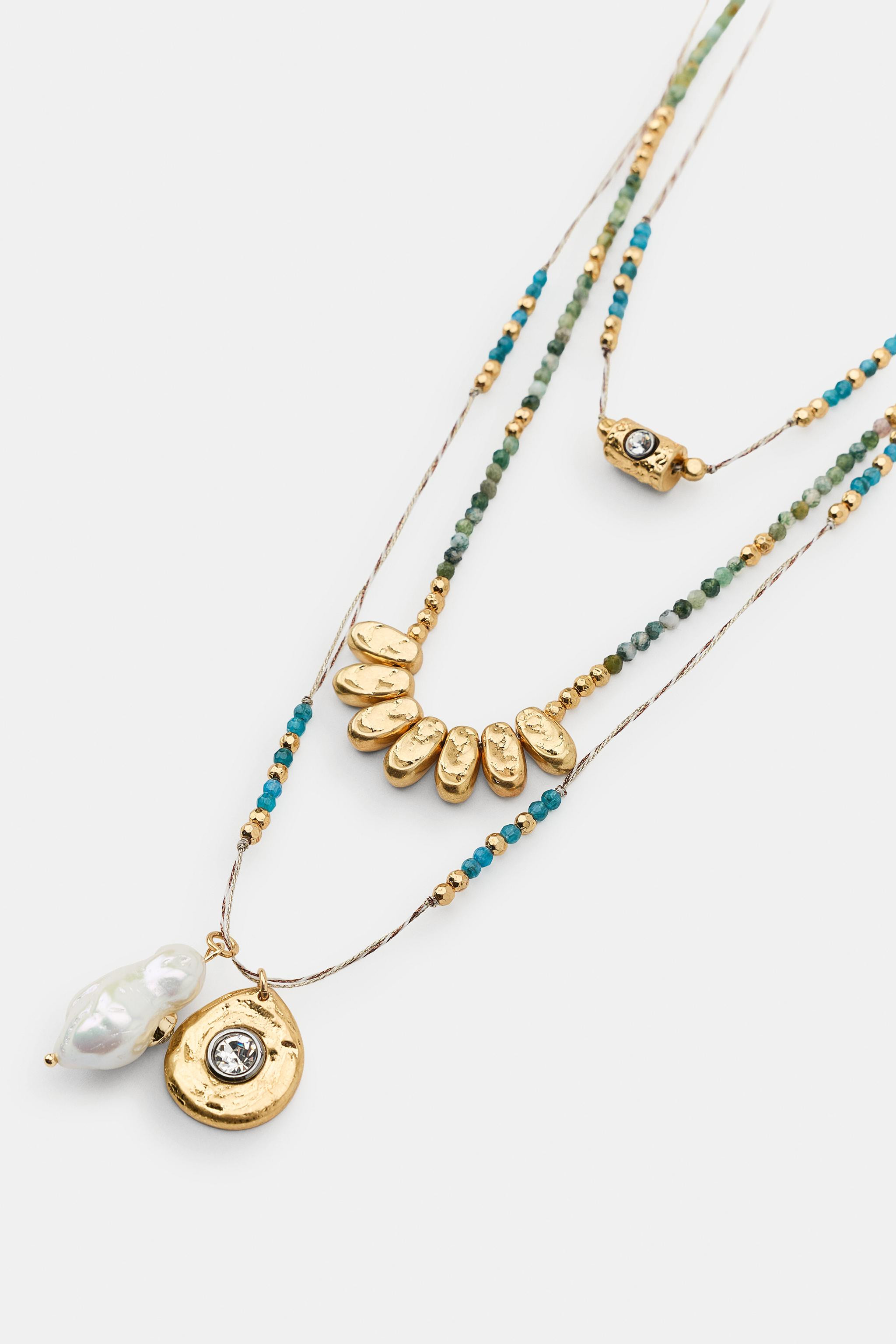PACK OF 3 BEADED CHAIN NECKLACES | Zara US