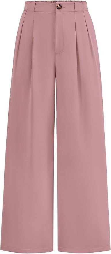 KIRUNDO Wide Leg Dress Pants for Women High Waisted Office Work Trousers Business Casual Slacks B... | Amazon (US)