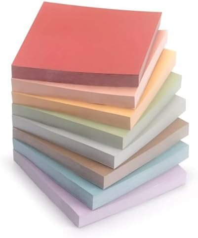 Sticky Notes 8 Vintage Colors 3x3in, Self-Stick Notes Pads with Easy to Post for School, Home, Of... | Amazon (US)