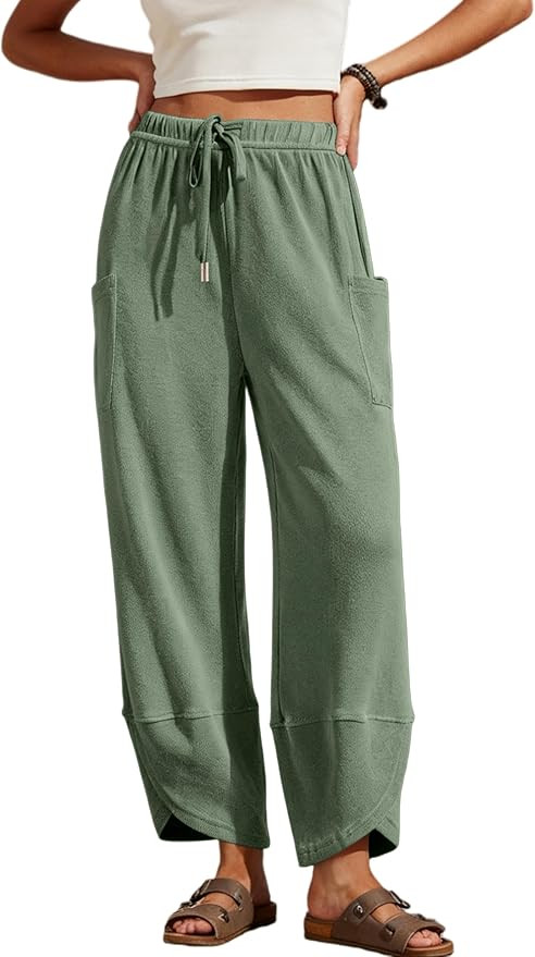 Xiaoxuemeng Womens Wide Leg Sweatpants Elastic Waist Baggy Harem Pants Drawstring Palazzo Sweatpa... | Amazon (US)