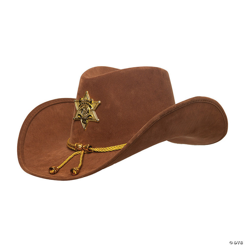 Adults Brown Cowboy Sheriff Hat with Badge | Oriental Trading Company