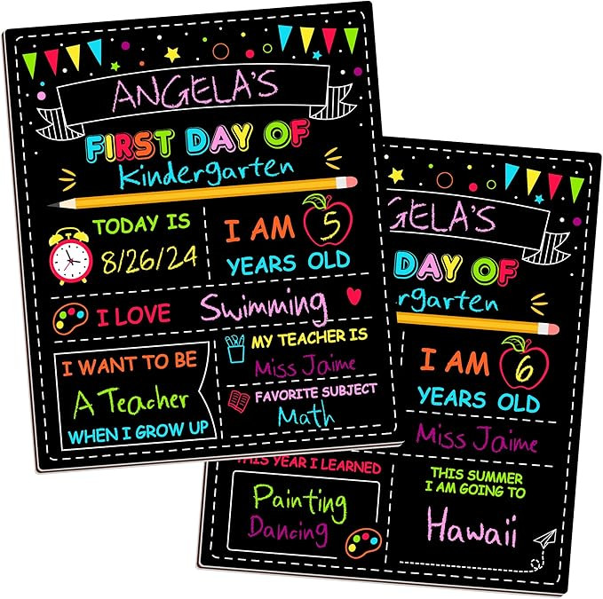 Double-Sided First Day & Last Day School Board, 12 10 Inches, Reusable Color Painting, Washable C... | Amazon (US)