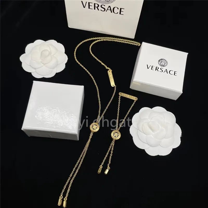 Ver sace 1:1 DUPE Fashion Women's Adjustable Necklace and Bracelet with Gift Box 22247 | DHGate
