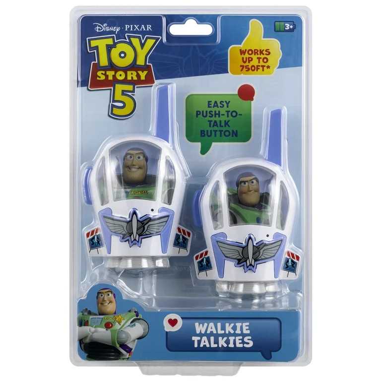 Disney Pixar Toy Story Buzz Lightyear Kids Walkie Talkies, 2-Pack with Push-to-Talk, Up to 750 ft... | Walmart (US)
