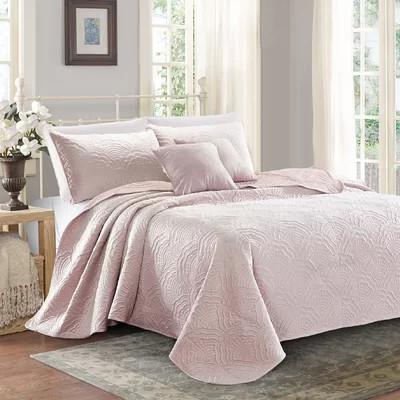 Luxury Shell Embroidered Single Quilt Set | Wayfair North America