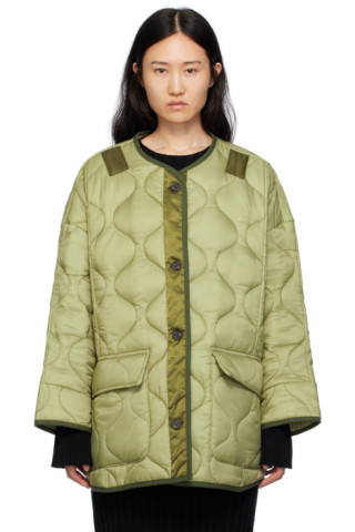 The Frankie Shop - Khaki Teddy Puffer Jacket | SSENSE