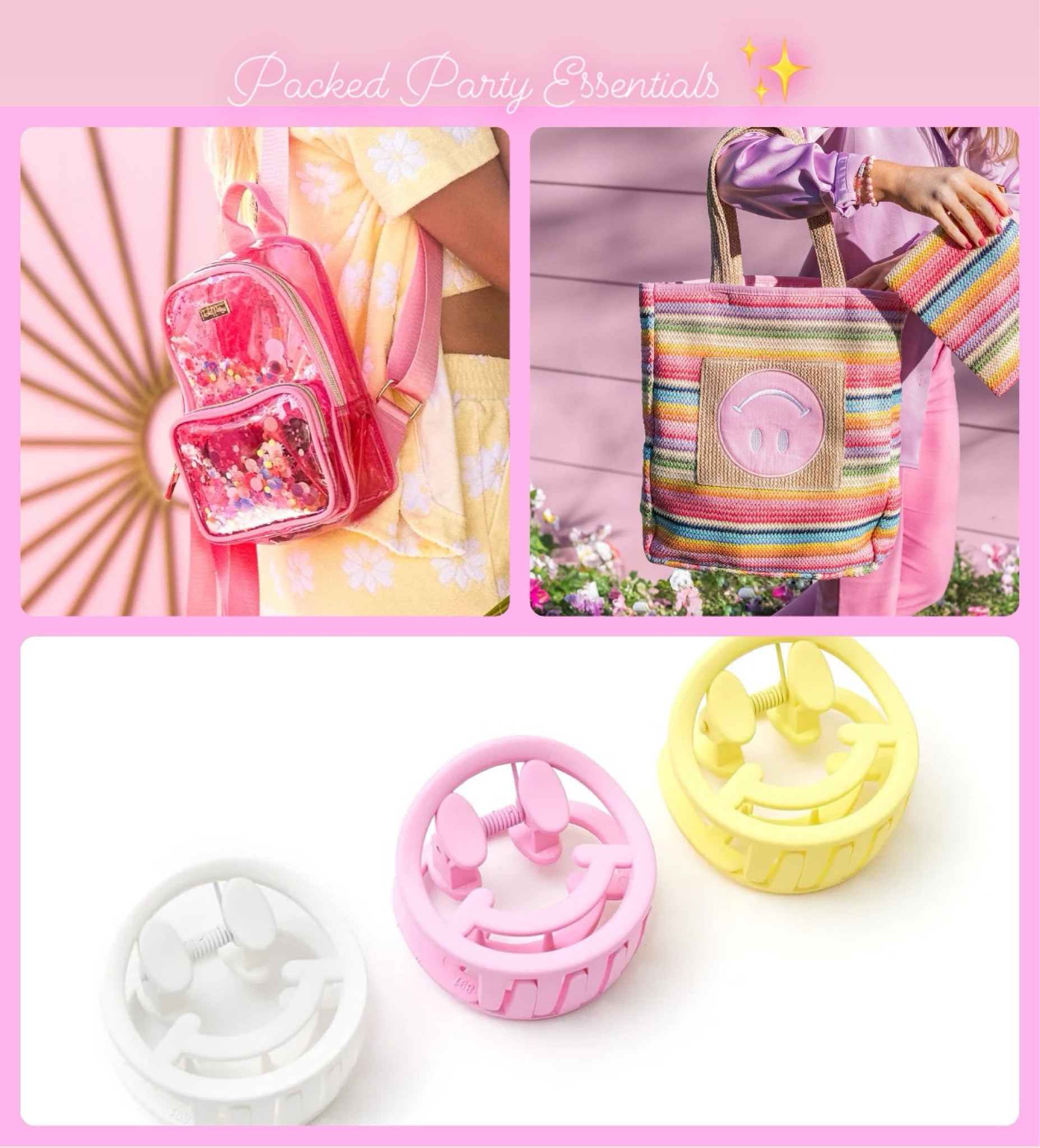 Packed Party Summer time essentials 🎀💕✨

#LTKitbag #LTKstyletip #LTKGiftGuide