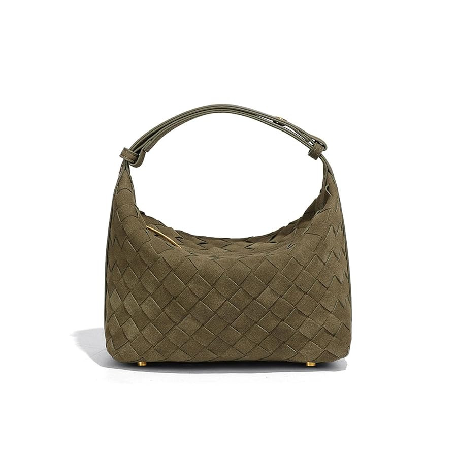 Luxurious Suede Hobo Bag - Women's Woven Leather Shoulder Bag with Spacious Interior | Amazon (US)