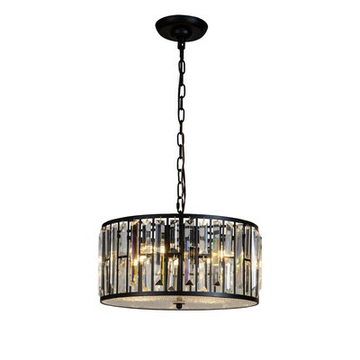 AloaDecor Lighting  4-Light Matt Black Modern/Contemporary Crystal Chandelier | Lowe's