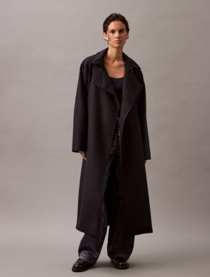 Long Wool Twill Blend Trench Coat | Calvin Klein (US)