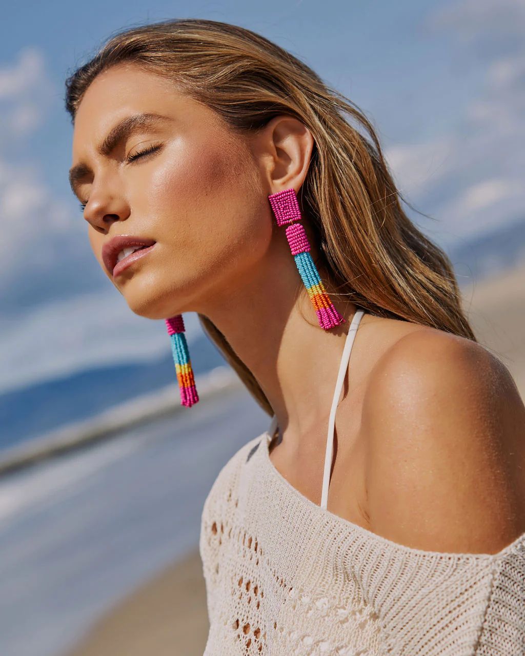 Exotic Beaded Tassle Colorful Fringe Earrings | VICI Collection