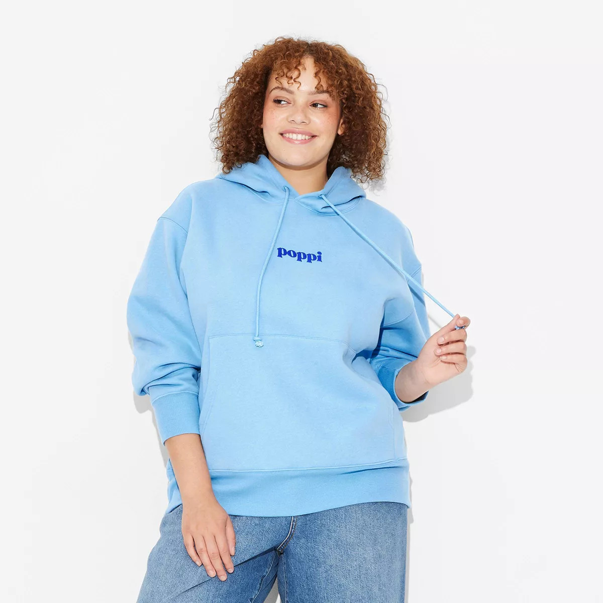 Adult Poppi Future of Soda Graphic Hoodie Sweatshirt - Blue 1X | Target
