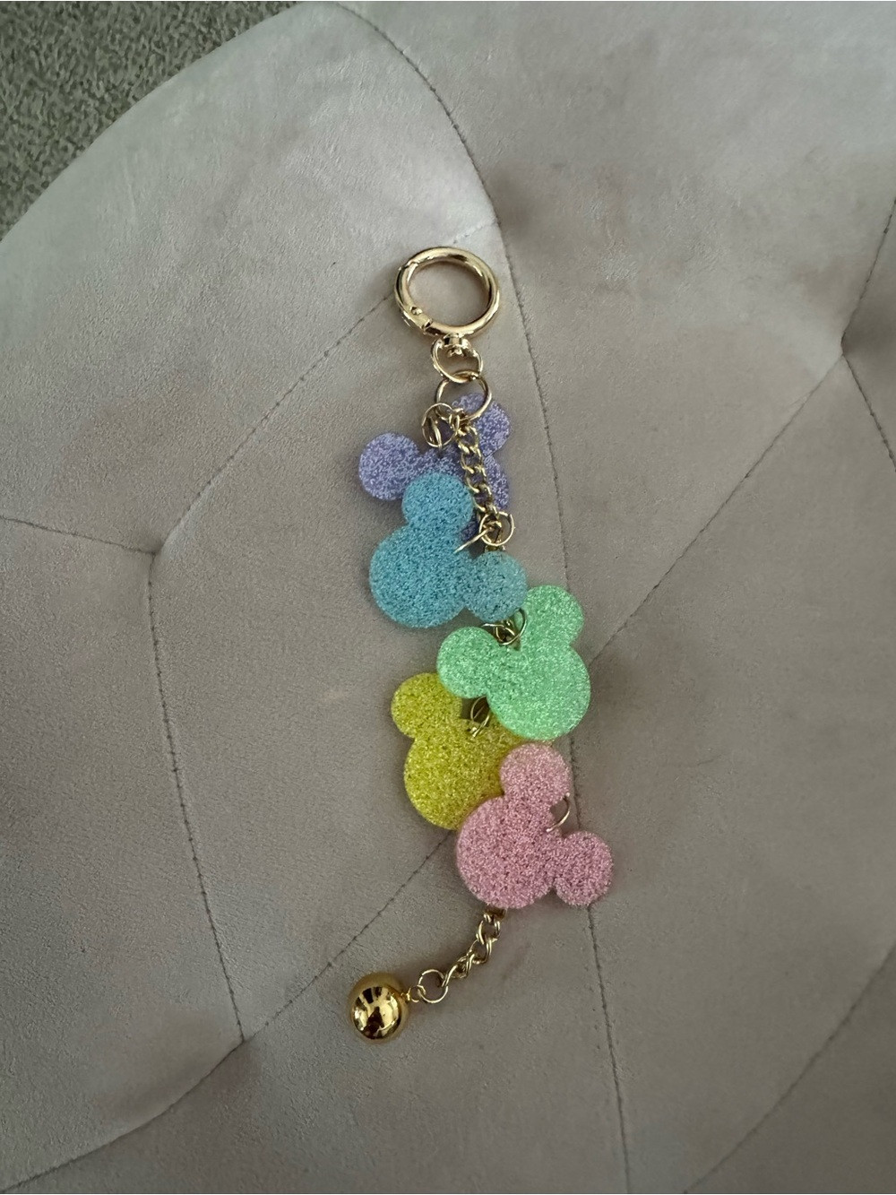 Glitter Mickey Head Keychain Bag Charm Pastel Rainbow | Poshmark
