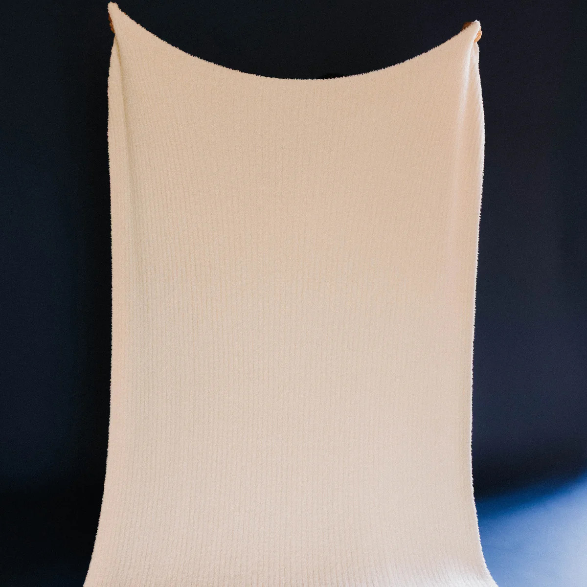 Cream Ribbed Blanket 60x80 | Neutral Cozy Throw | Staykation