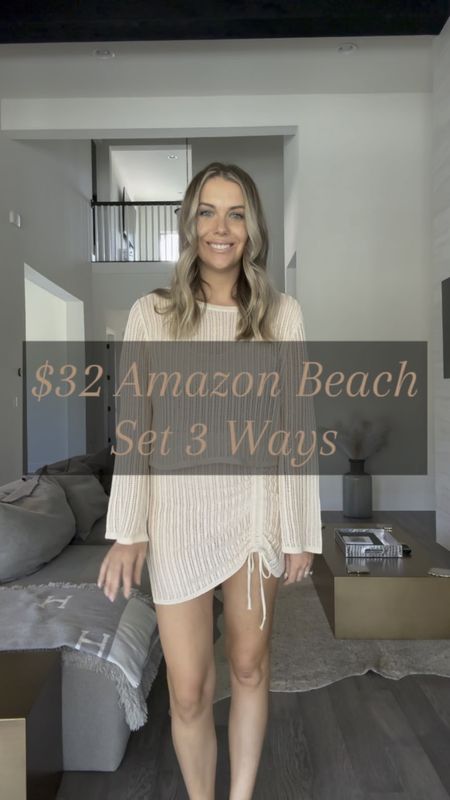 $32 Amazon Crochet Beach Cover Up Set Styled 3 Ways: For the beach / pool, from the beach to dinner / with denim 

#LTKFindsUnder50 #LTKOver40