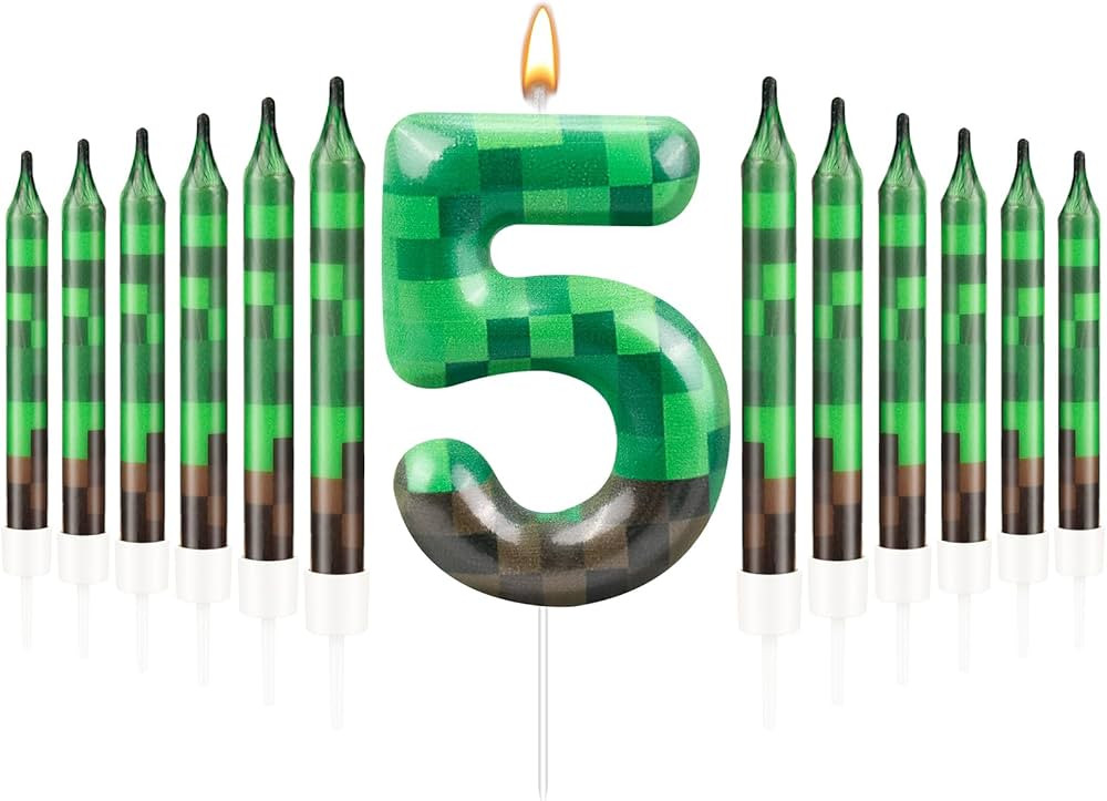 13 Pcs Dynamite Candles 12 TNT Themed Birthday Cake Candles and Number 5 Candle Cake Topper for P... | Amazon (US)