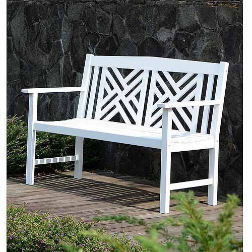 Mainstays 4' Lattice Bench, White | Walmart (US)