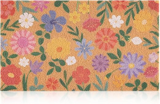 Spring Floral Door Mat for Front Door, Doormat Outside Entrance with Wildflower, Spring Outdoor D... | Amazon (US)