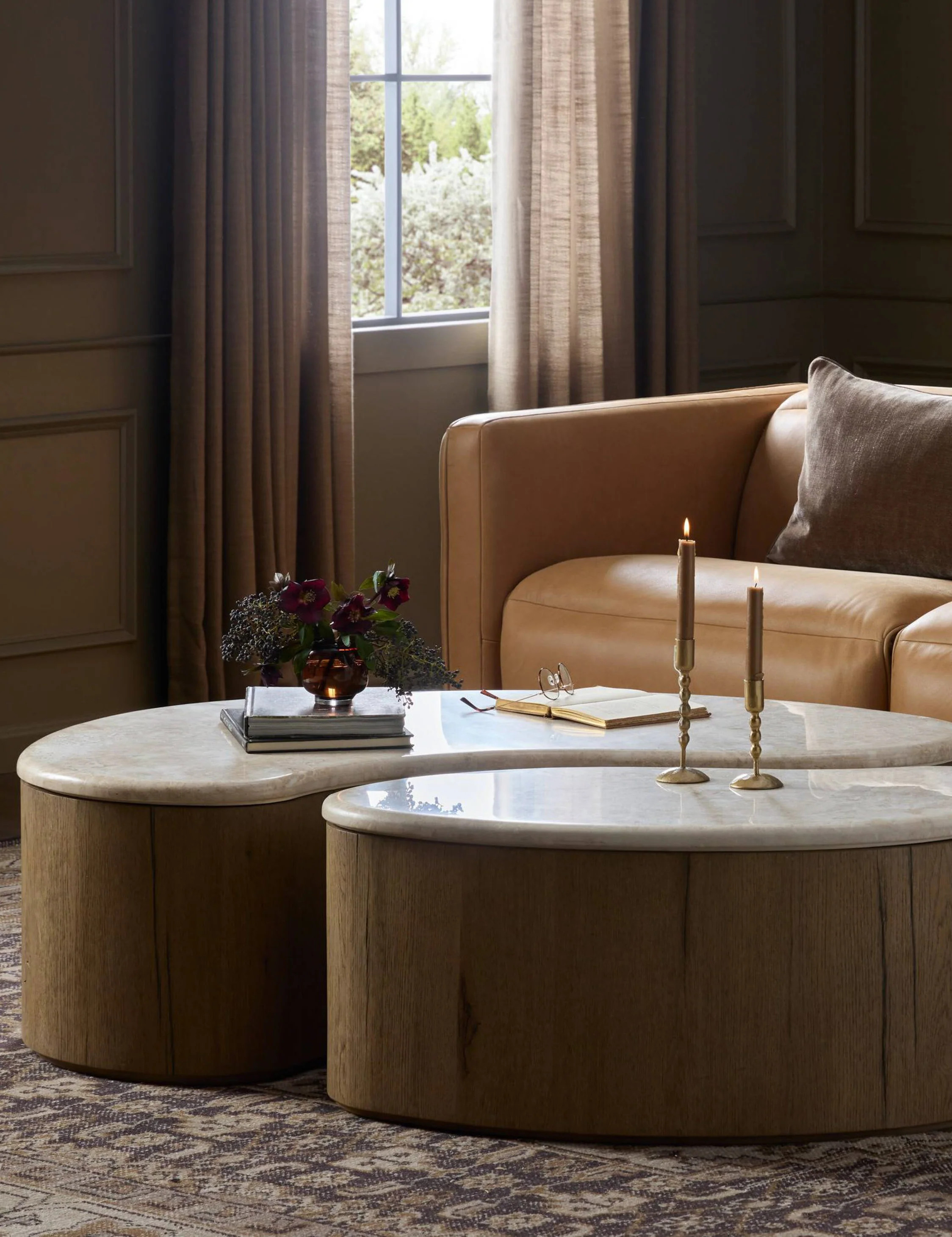 Lazaro Nesting Coffee Table, Natural Marble | Lulu and Georgia 