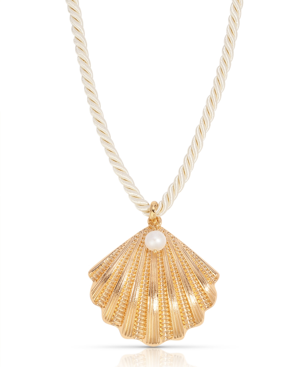 Ettika Silk Cord Scallop Shell Pendant Necklace - Gold | Macy's