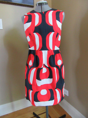 NWT Milly Miranda Cotton Dress  Red White Blue Sleeveless Minidress Size 10 | eBay US