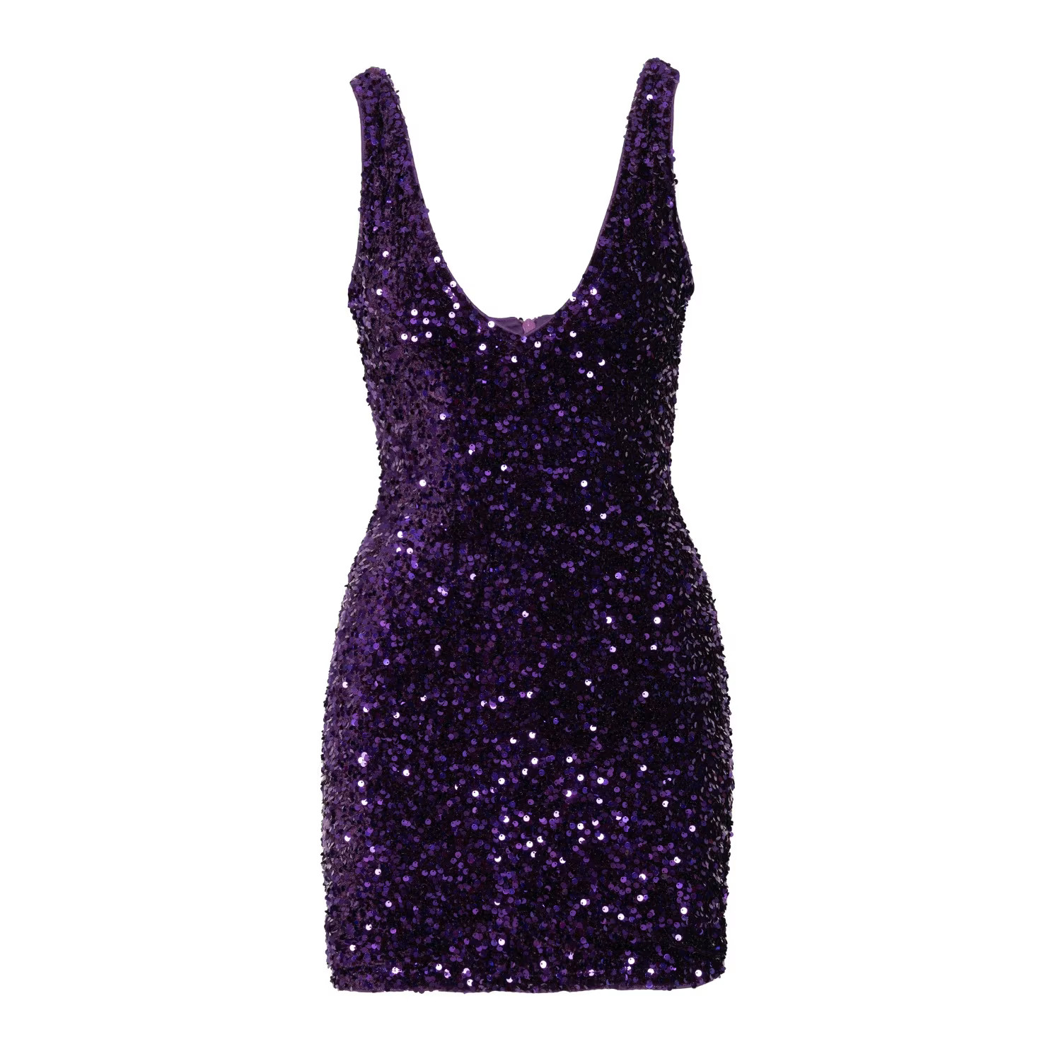 Leila Mini Sequin Dress In Amethyst | Wolf & Badger