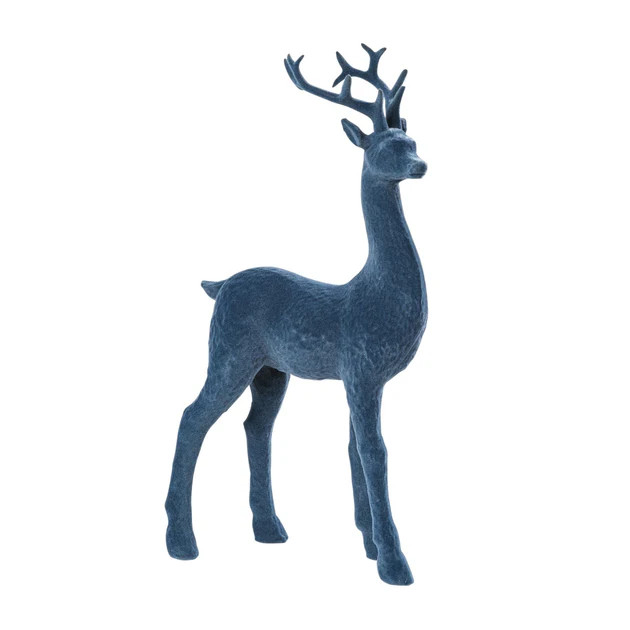 Flocked Blue Reindeer | Cailini Coastal