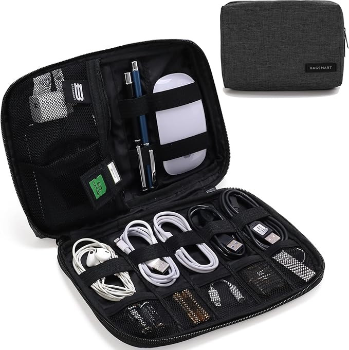 BAGSMART Electronics Organizer Travel Case, Small Cord Bag, Tech Organizer as Travel Accessories ... | Amazon (US)