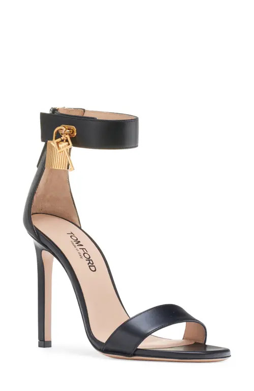 TOM FORD Padlock Ankle Strap Sandal in Black at Nordstrom, Size 6.5Us | Nordstrom