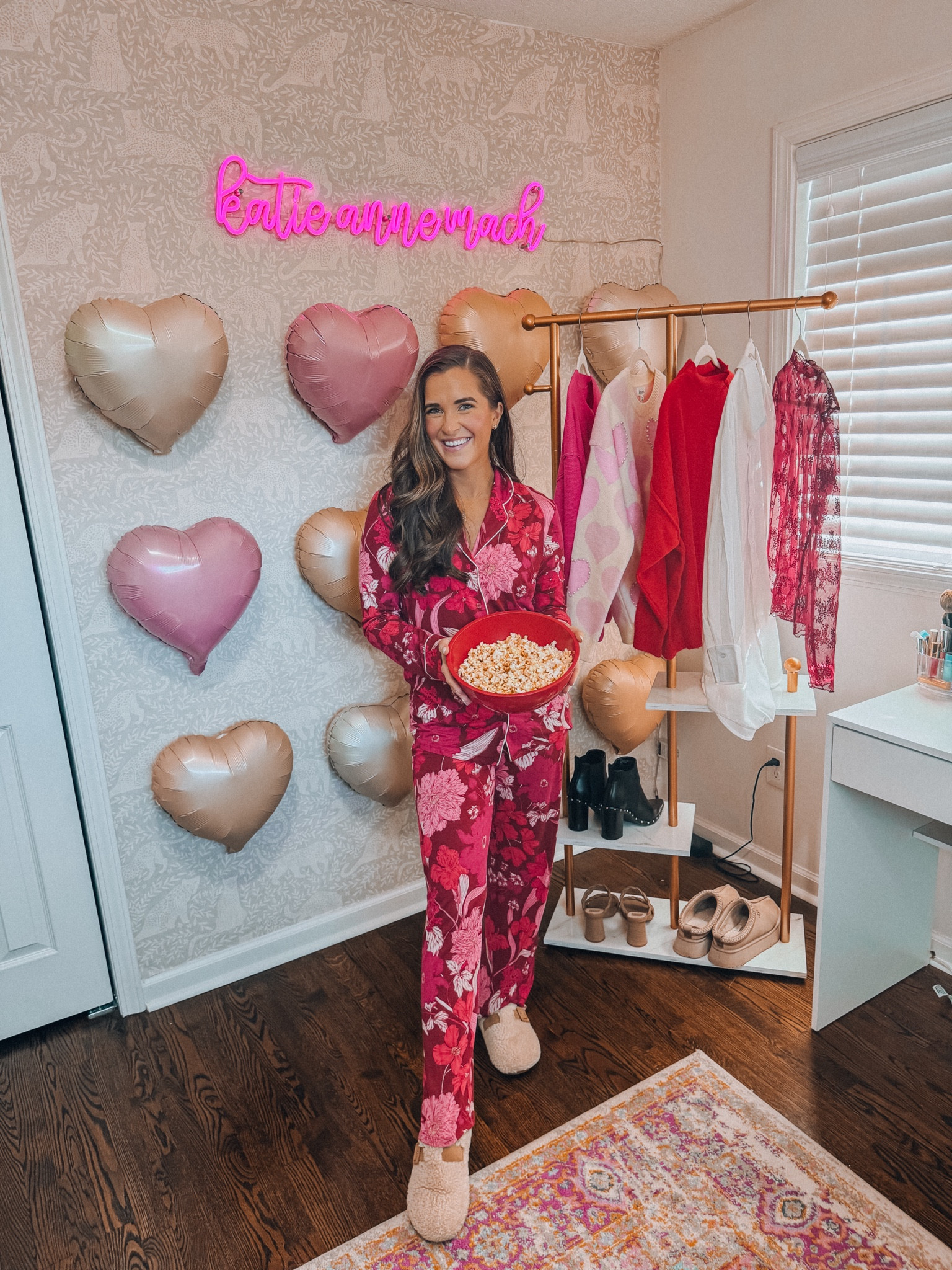 Valentine’s Day outfit inspo: girls night in/pajama party! The best pjs ever. Wearing a size small 

#LTKfindsunder100 #LTKstyletip