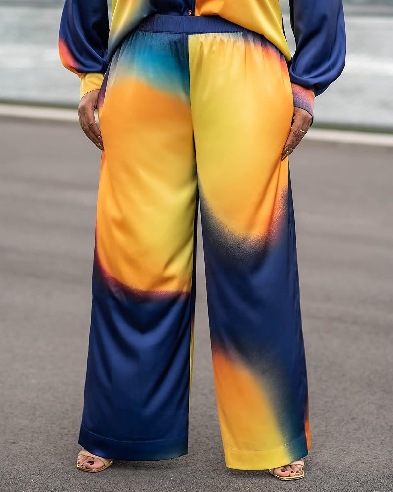 The Drop Women's Multi Ombre Print Wide Leg Pants by @kélawalker | Amazon (US)