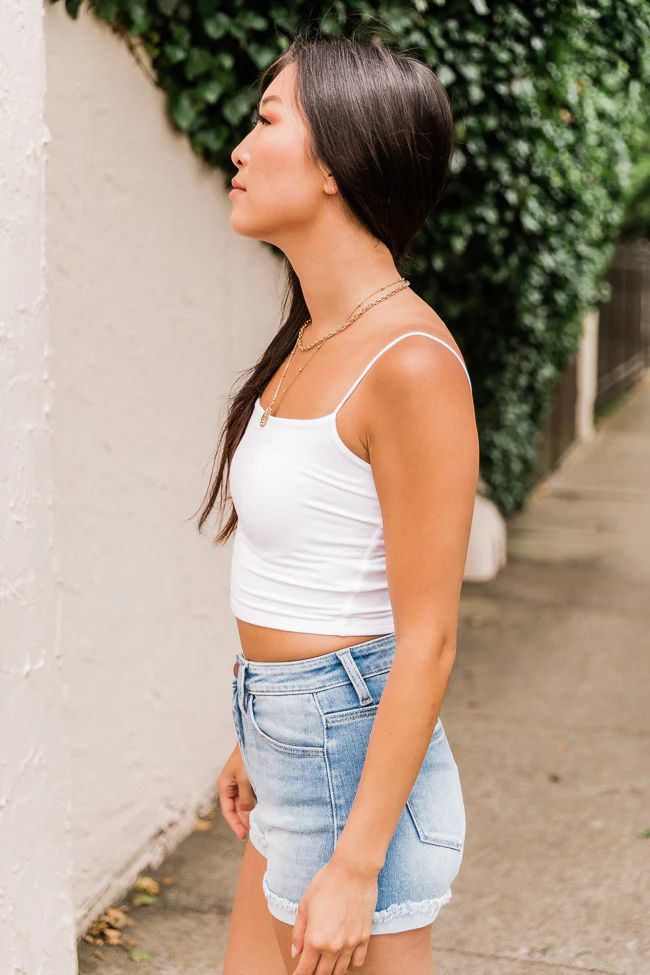 Album Of Memories White Crop Tank | The Pink Lily Boutique