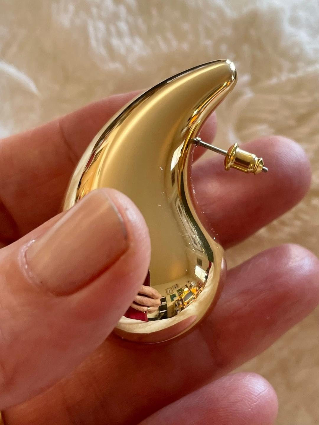 Earring Dupes Extra Large Big Chunky Gold Hoop Earrings for Women Girls, Tear Drop Lightweight Go... | Amazon (US)