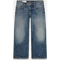 Zara - Trf Low Rise Wide Leg Cropped Jeans - Blue - 29 (Us 8) - Woman | Zara US