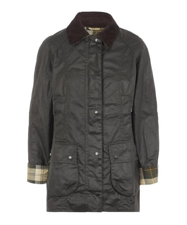 Barbour Women's Beadnell Wax Two-Pocket Jacket Sage 14 | Liberty London (UK)