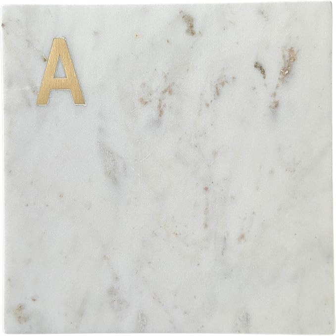 Monogram Marble Cheese Board, Personalized Charcuterie Board with Brass Initial, Christmas and We... | Amazon (US)