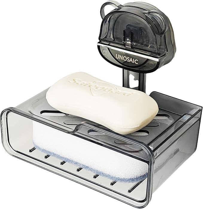 Suction Cup soap Holder Shower Dish with Drainage Holes, No Drill Wall Mounted for Bathroom Showe... | Amazon (US)