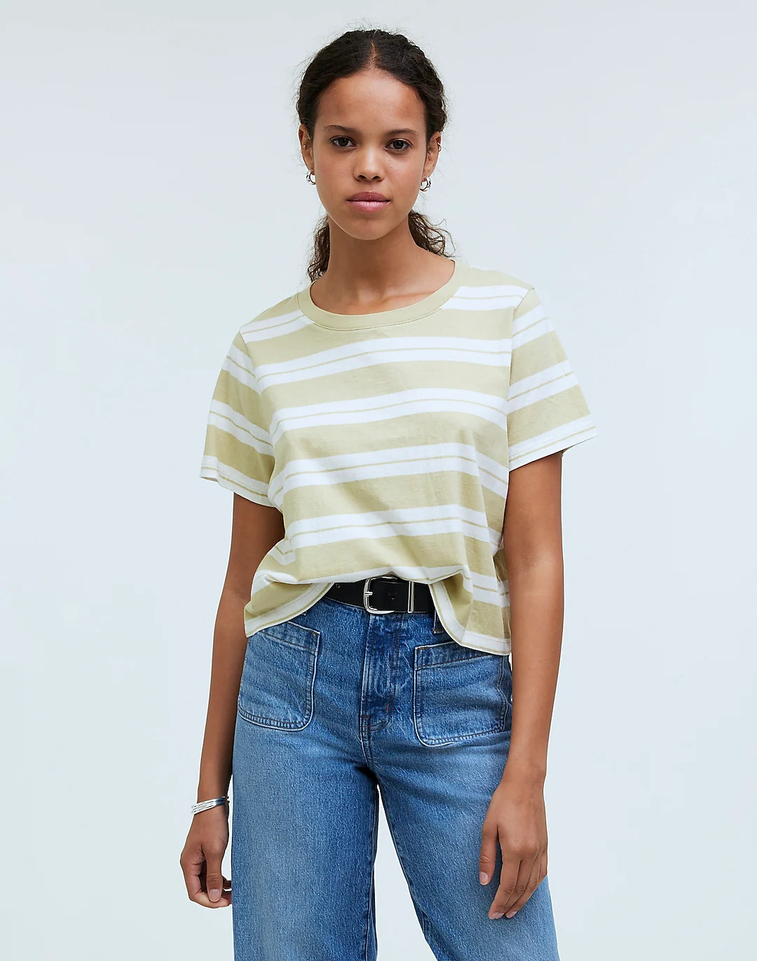 Softfade Cotton Boxy-Crop Tee | Madewell