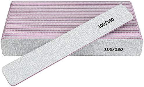 Nail File 12 PCS Professional Reusable 100/180 Grit Double Sides Washable Nail File Manicure Tool... | Amazon (US)