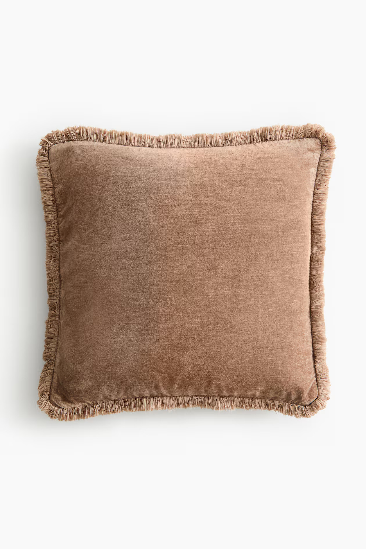 Velvet Cushion Cover with Fringe - Dusty beige - Home All | H&M US | H&M (US + CA)