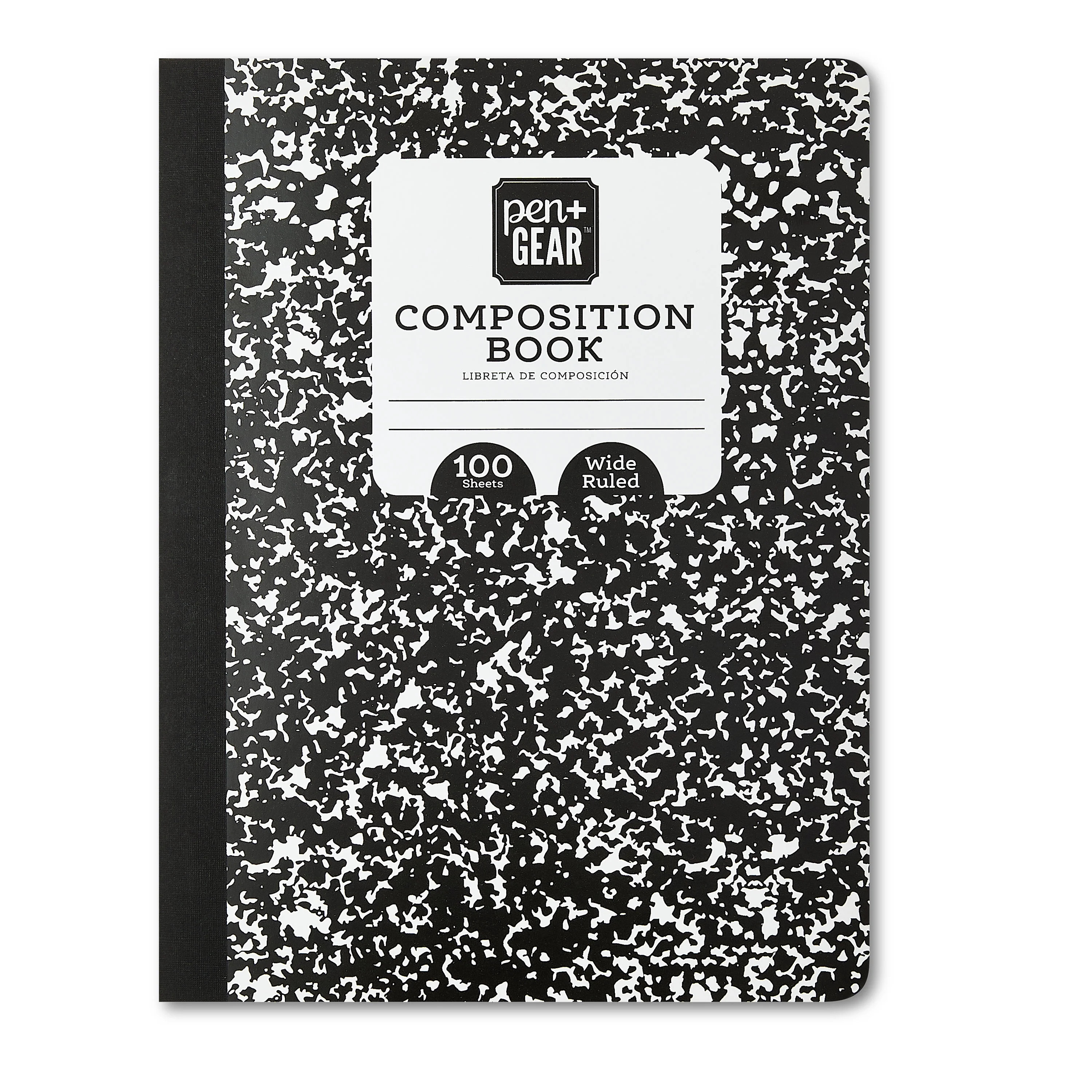 Pen+Gear Wide Ruled Composition Book, 7.5" x 9.75", Black and White, 100 Sheets | Walmart (US)