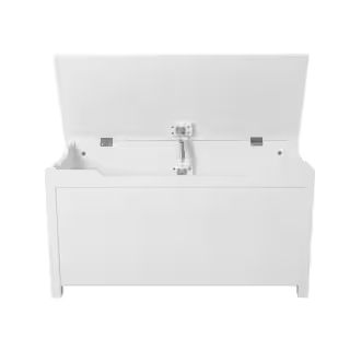YOFE White Wooden Storage Organizing Kids Toy Box/Bench/Chest with Safety Hinged Lid for Ages 3+ ... | The Home Depot