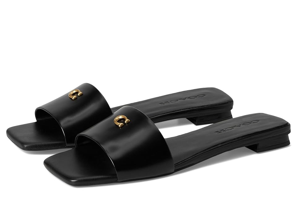 COACH Sculpted C Sandals Women's Dress Sandals Black : 6.5 M, Leather | Zappos