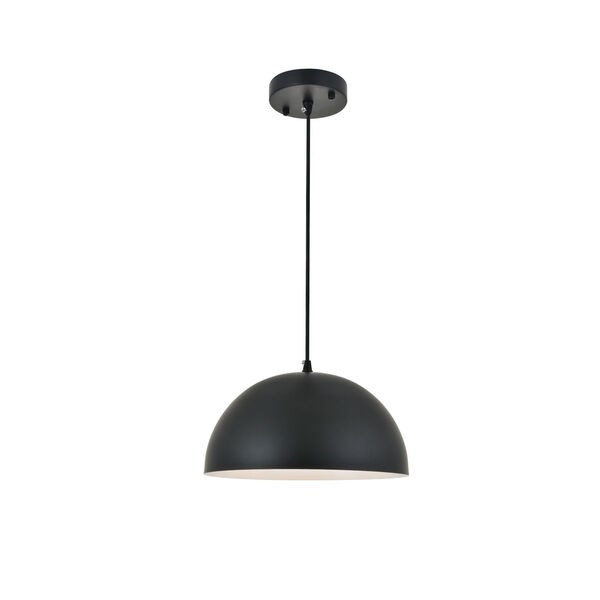 Forte Black 12-Inch One-Light Pendant | Bellacor